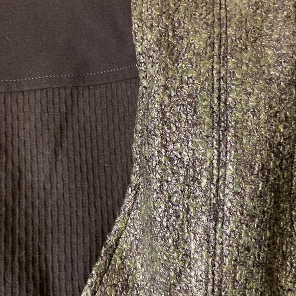 CAbi #3036 Media Tweed Green & Black Snap Button Jacket M - Picture 13 of 15